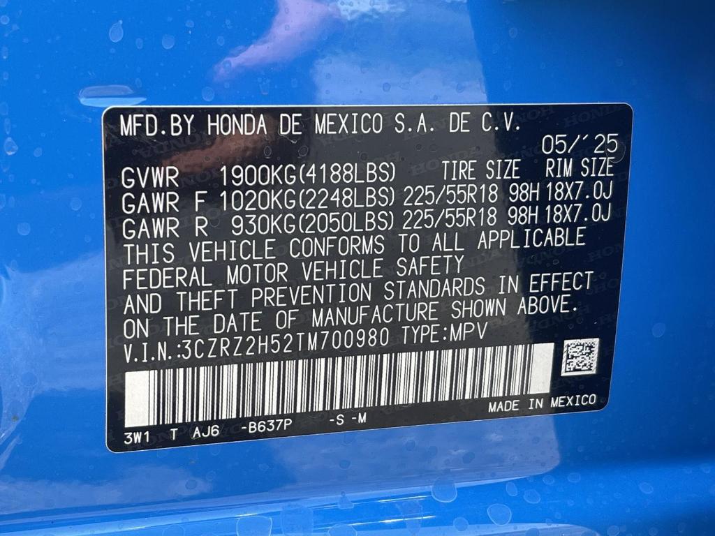new 2026 Honda HR-V car, priced at $31,350