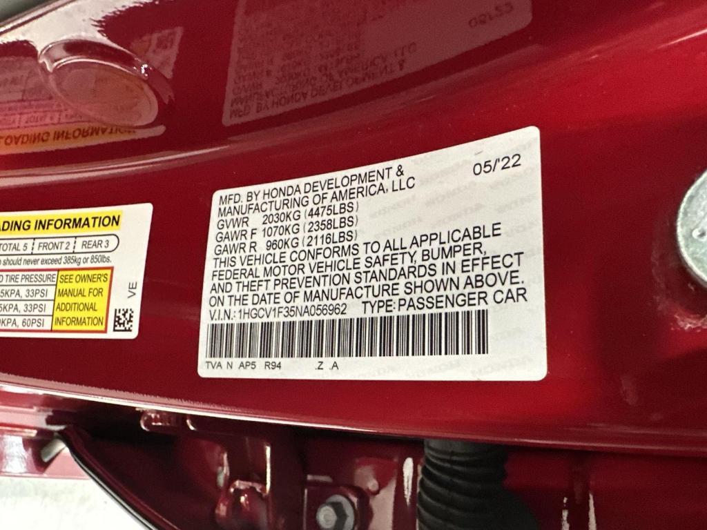 used 2022 Honda Accord car, priced at $26,495