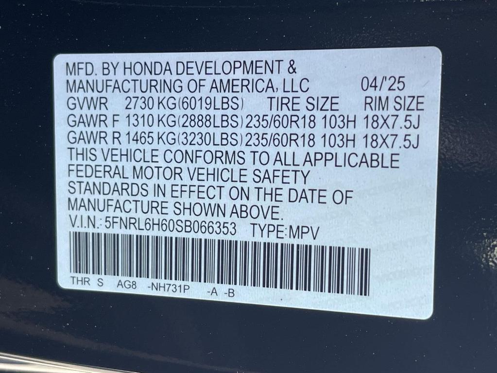 new 2025 Honda Odyssey car, priced at $43,670