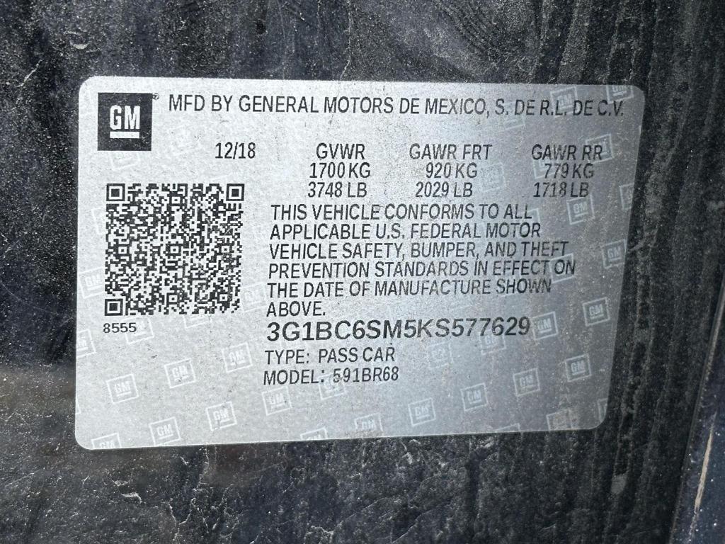 used 2019 Chevrolet Cruze car, priced at $11,995