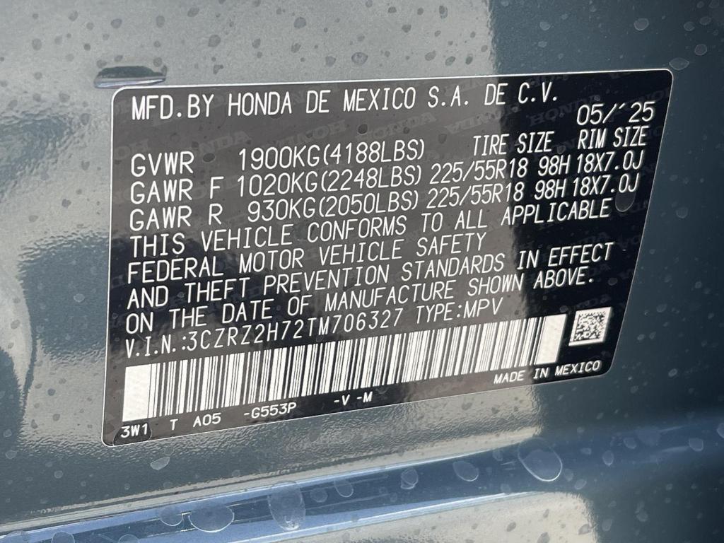 new 2026 Honda HR-V car, priced at $33,400
