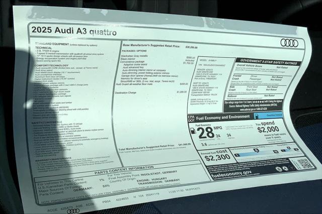 new 2025 Audi A3 car, priced at $41,990