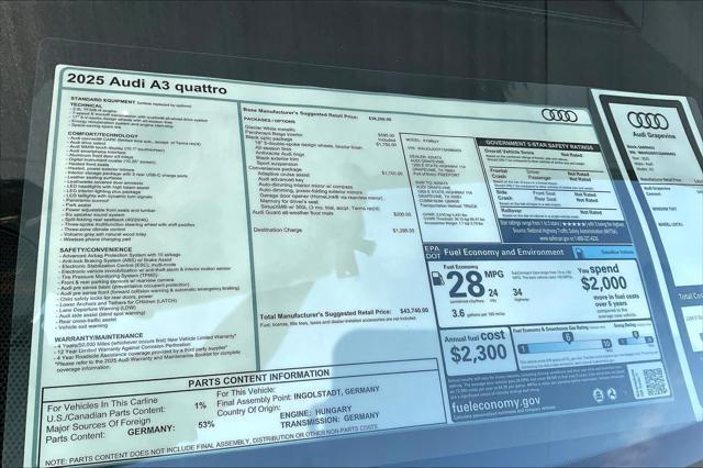 new 2025 Audi A3 car, priced at $42,240