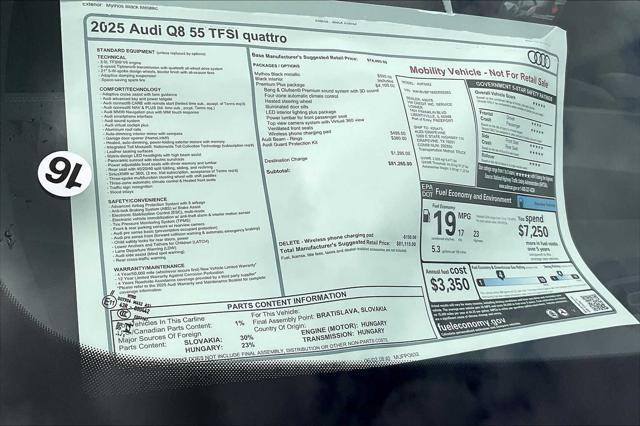 new 2025 Audi Q8 car, priced at $81,115