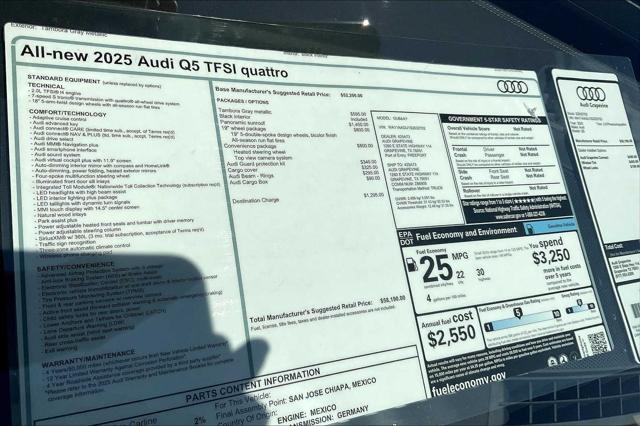 new 2025 Audi Q5 car, priced at $55,190