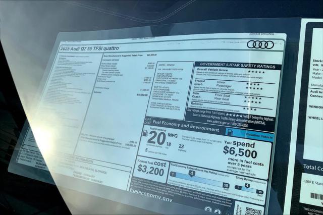 new 2025 Audi Q7 car, priced at $69,900