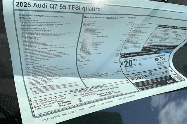 new 2025 Audi Q7 car, priced at $78,805