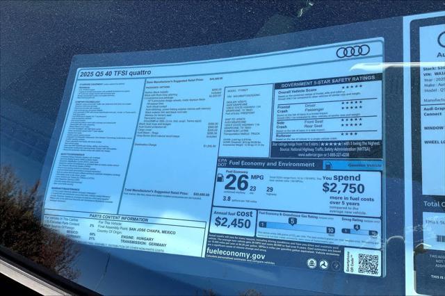 new 2025 Audi Q5 car, priced at $50,600