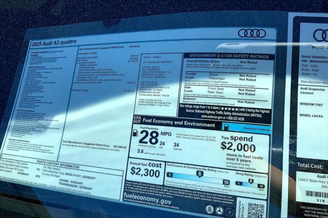 new 2025 Audi A3 car, priced at $41,990