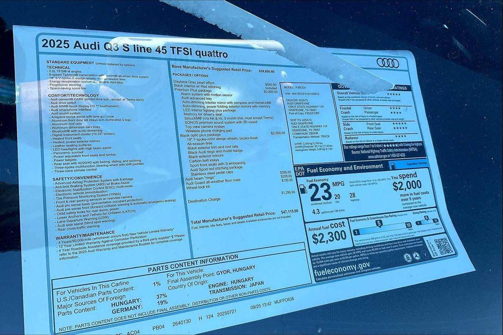 new 2025 Audi Q3 car, priced at $44,759