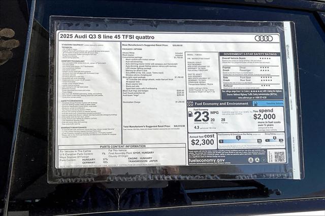 new 2025 Audi Q3 car, priced at $45,515