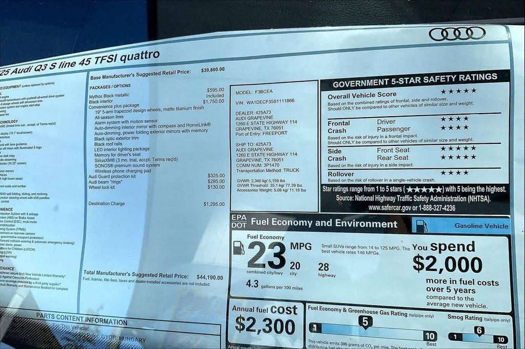 new 2025 Audi Q3 car, priced at $41,980