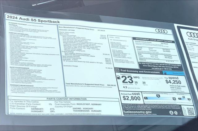 new 2024 Audi S5 car, priced at $66,290