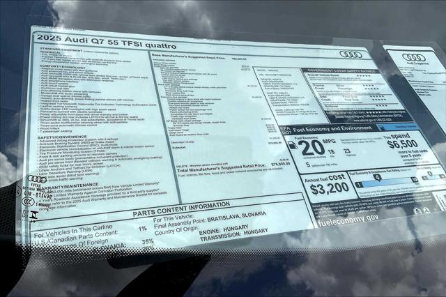 new 2025 Audi Q7 car, priced at $78,805