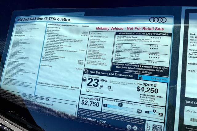 new 2025 Audi Q3 car, priced at $46,110