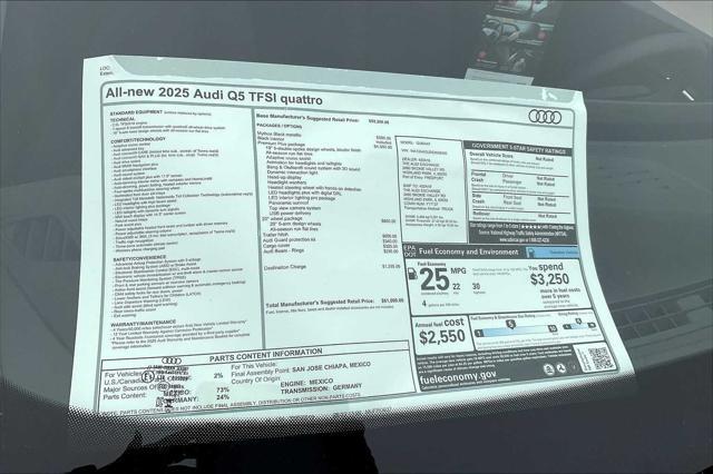 new 2025 Audi Q5 car, priced at $58,300