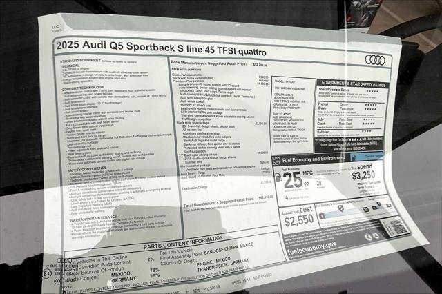 new 2025 Audi Q5 car, priced at $63,410