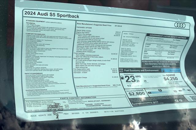 new 2024 Audi S5 car, priced at $68,115