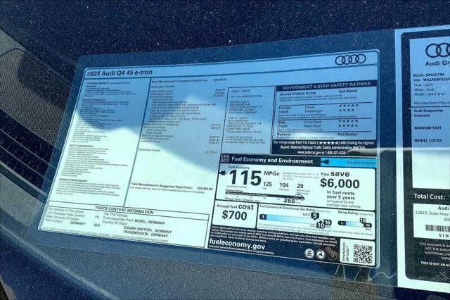 new 2025 Audi Q4 e-tron car, priced at $55,585