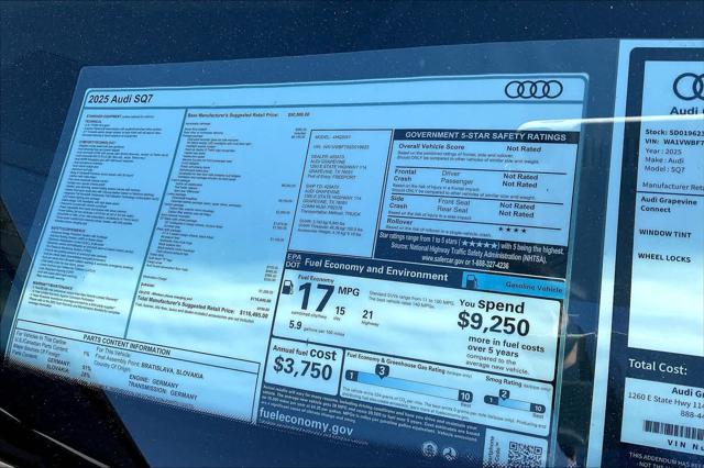 new 2025 Audi SQ7 car, priced at $116,495