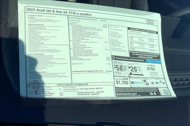 new 2025 Audi Q5 car, priced at $70,435