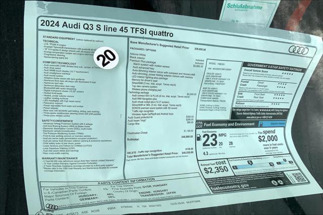 new 2024 Audi Q3 car, priced at $46,830