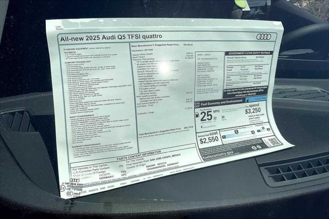 new 2025 Audi Q5 car, priced at $57,175