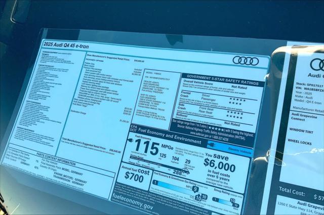 new 2025 Audi Q4 e-tron car, priced at $56,040