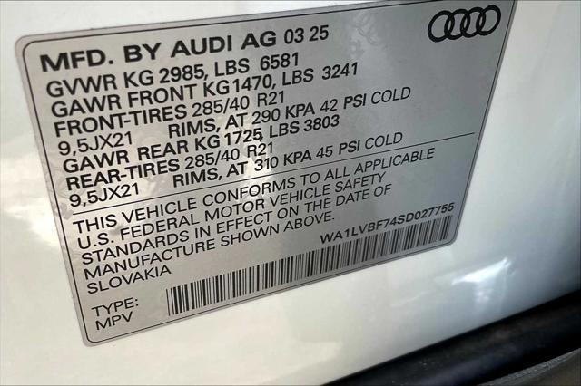 new 2025 Audi Q7 car, priced at $72,803