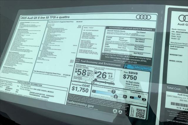 new 2025 Audi Q5 car, priced at $73,835