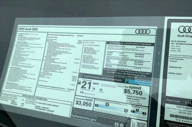 new 2025 Audi SQ5 car, priced at $72,265