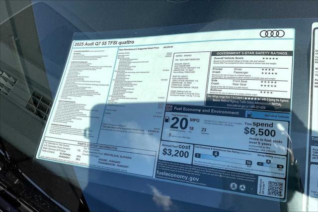 new 2025 Audi Q7 car, priced at $78,805