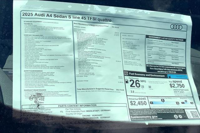 new 2025 Audi A4 car, priced at $56,175