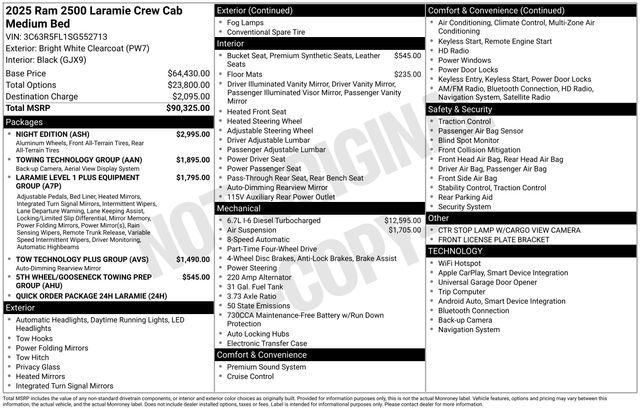 new 2025 Ram 2500 car, priced at $78,000