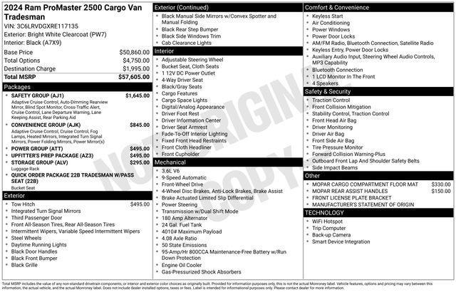 new 2024 Ram ProMaster 2500 car, priced at $56,910