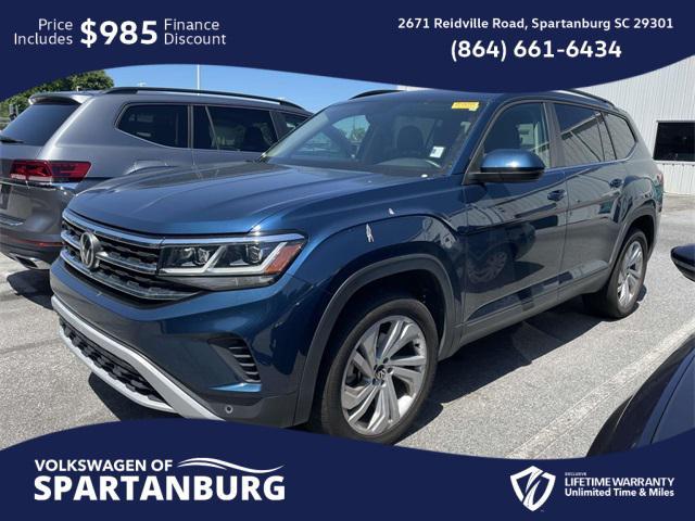 used 2021 Volkswagen Atlas car, priced at $27,856