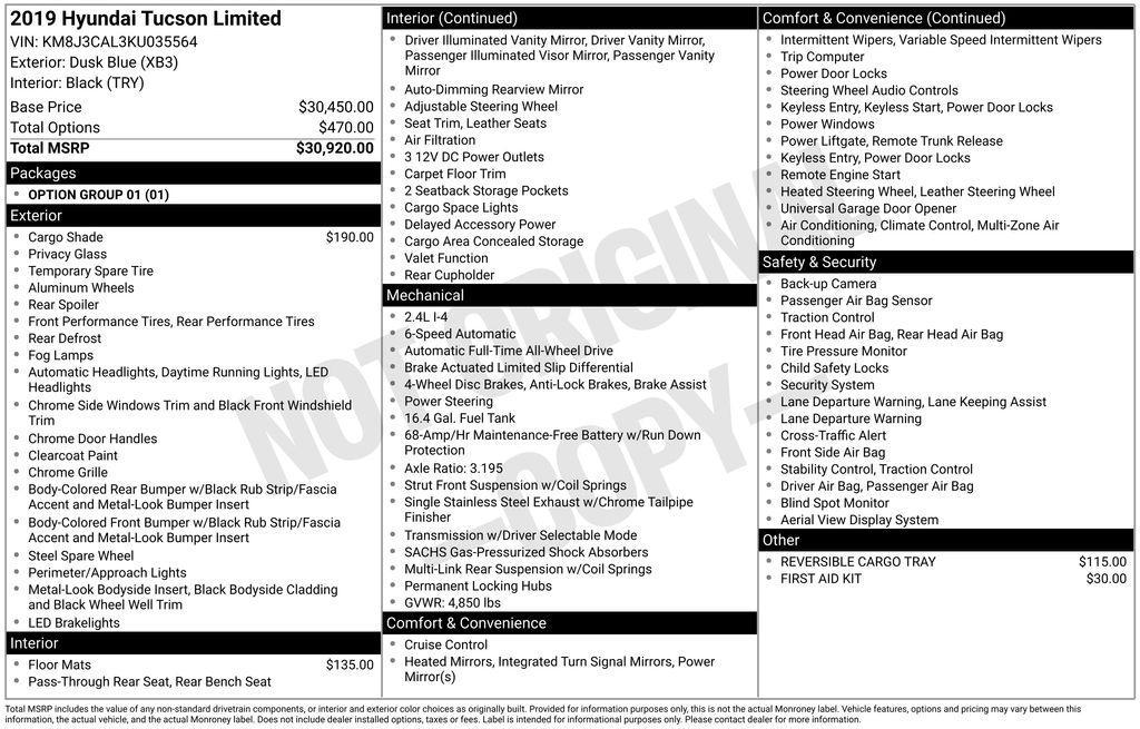 used 2019 Hyundai Tucson car, priced at $16,201