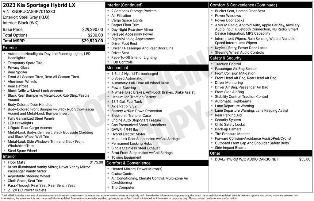 used 2023 Kia Sportage Hybrid car, priced at $22,201