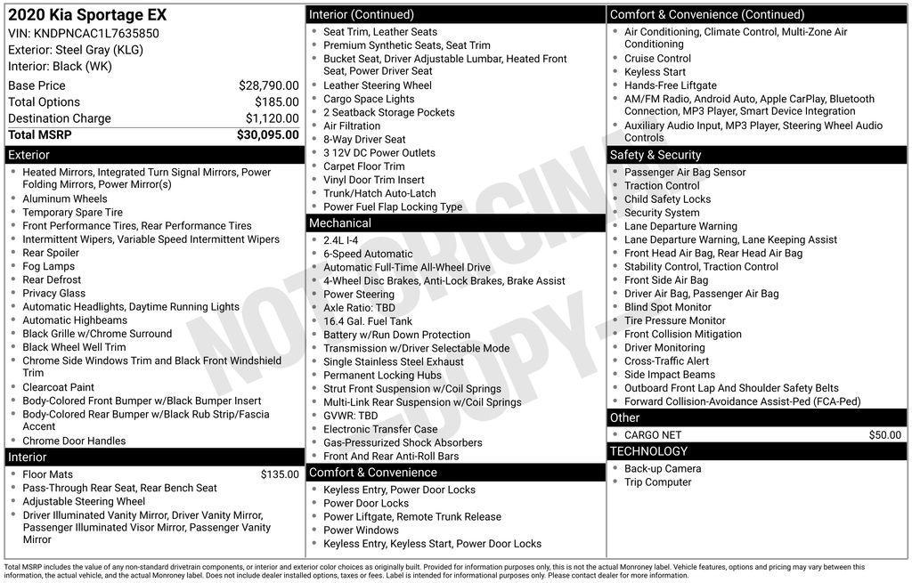 used 2020 Kia Sportage car, priced at $15,201