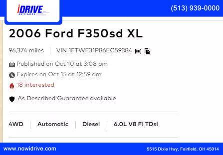 used 2006 Ford F-350 car, priced at $12,500