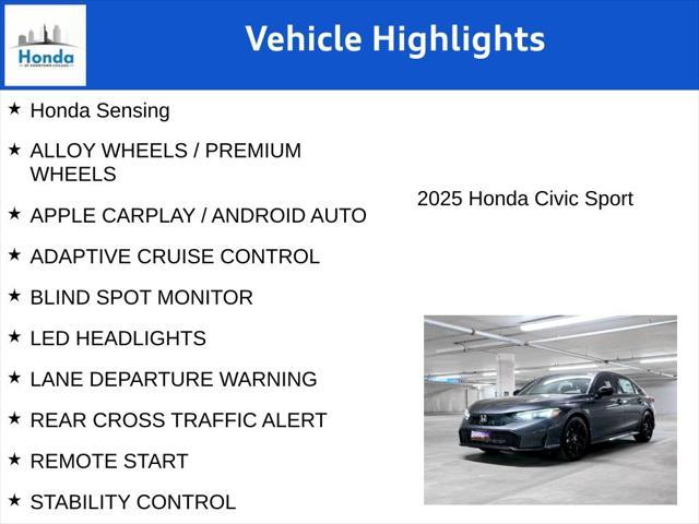 new 2025 Honda Civic car, priced at $26,595