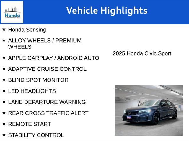 new 2025 Honda Civic car, priced at $25,704