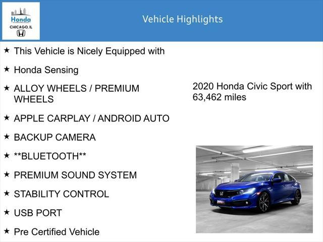 used 2020 Honda Civic car, priced at $19,000