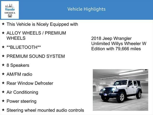 used 2018 Jeep Wrangler JK Unlimited car, priced at $20,000