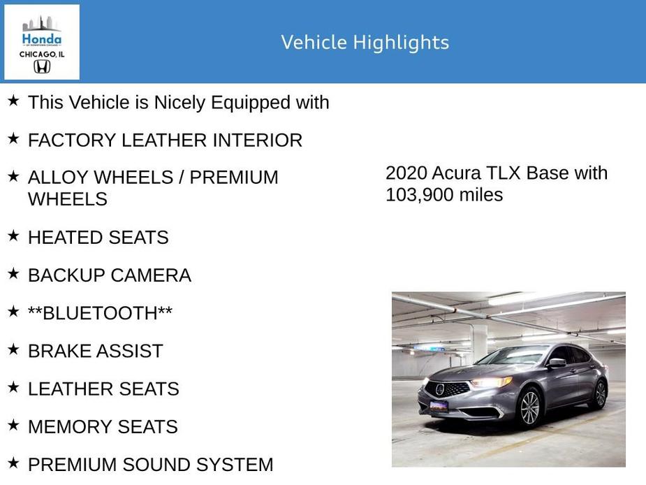used 2020 Acura TLX car, priced at $17,768