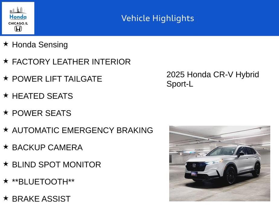 new 2025 Honda CR-V Hybrid car, priced at $39,950