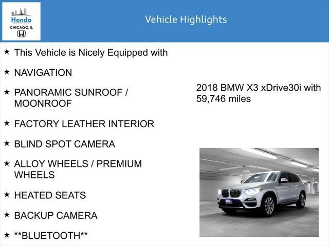 used 2018 BMW X3 car, priced at $21,200