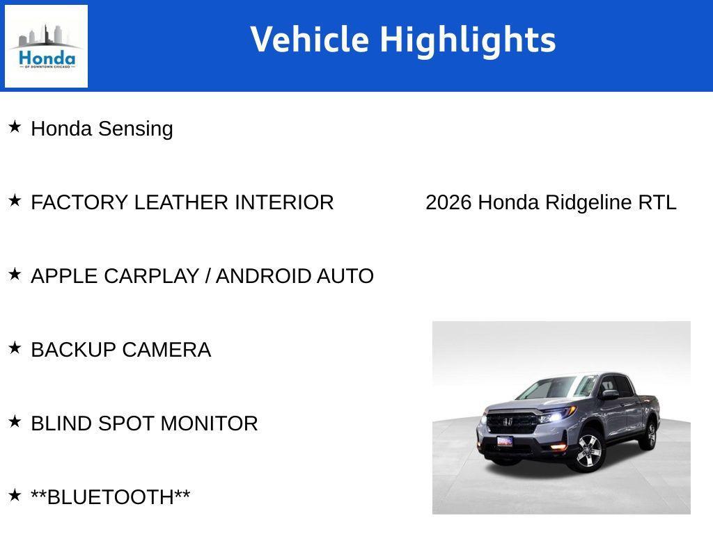 new 2026 Honda Ridgeline car, priced at $42,626
