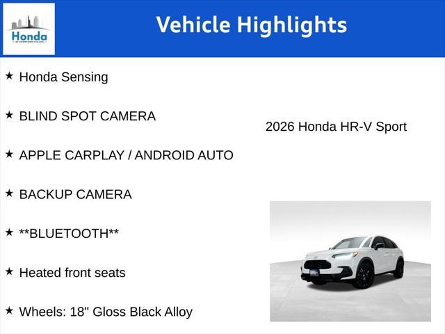 new 2026 Honda HR-V car, priced at $31,350