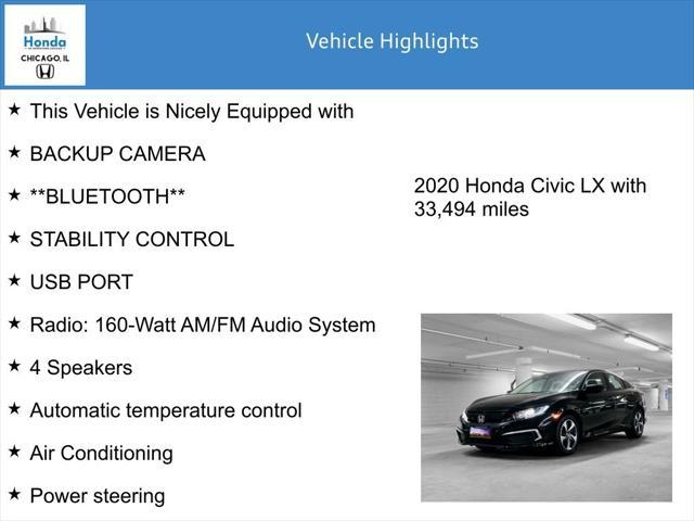 used 2020 Honda Civic car, priced at $18,800